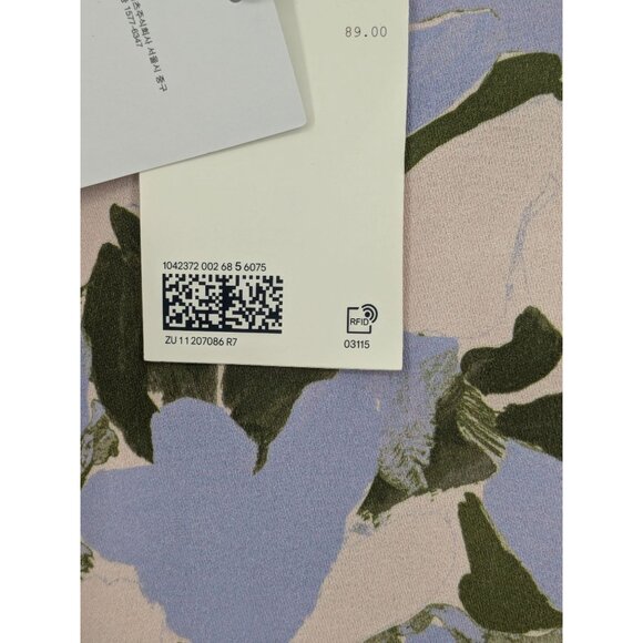 & Other Stories Floral Top Women Size 2 Balloon Sleeve Mock Neck Romantic Office - Picture 12 of 14